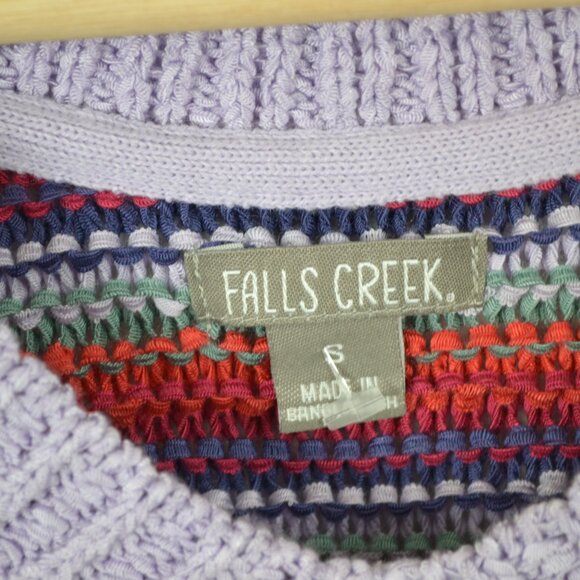 Falls Creek Sleeveless Crochet Knit Pullover Womens S Preppy Knit Sweater Tank - Picture 8 of 8